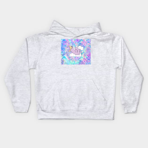 Pastel Grunge Angel Moon Elephant Kids Hoodie by saradaboru